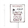 Cartello Santa Parking Alluminio Decorazione Natale Giardino