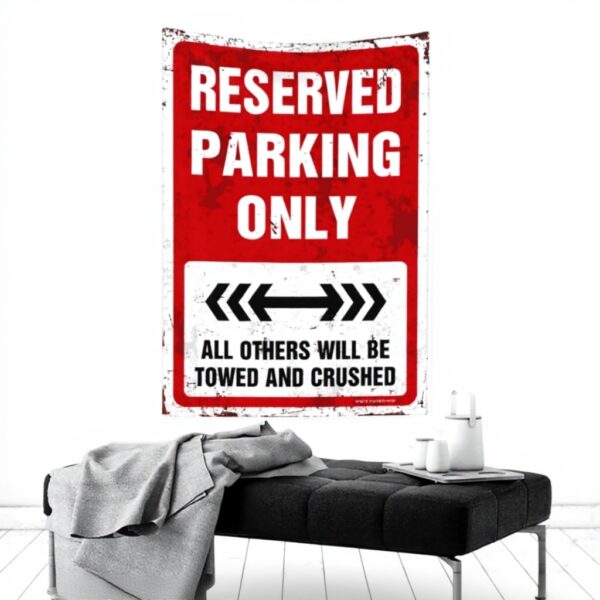 Arazzo Reserved Parking Only KAXW decorazione garage uomo