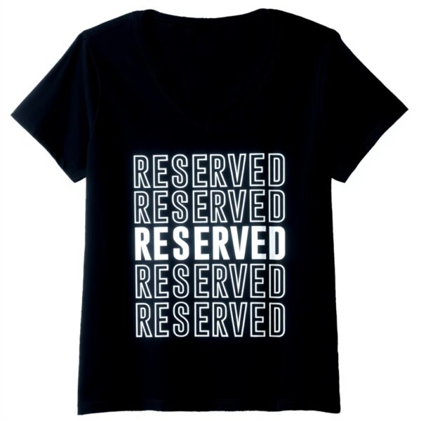 Maglietta Donna Riservato Collo V Nero T-shirt Reserved