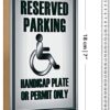 Targa Parcheggio Riservato Handicap Legno 12x18 cm-1