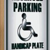 Targa Parcheggio Riservato Handicap Legno 12x18 cm-0