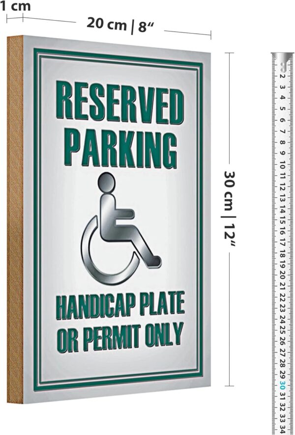 Targa Parcheggio Riservato Legno Handicap 20x30 cm-1