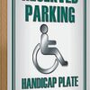 Targa Parcheggio Riservato Legno Handicap 20x30 cm-0