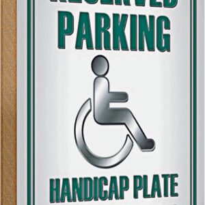 Targa Parcheggio Riservato Legno Handicap 20x30 cm-0