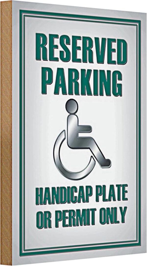 Targa Parcheggio Riservato Legno Handicap 20x30 cm-0