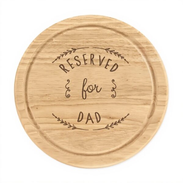 Tagliere Legno Rotondo 25cm Gift Base Per Papà Design Inciso