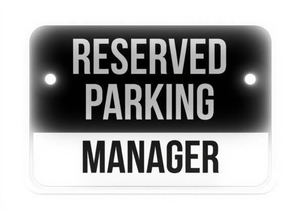 Targa metallo Reserved Parking Manager decorazione vintage