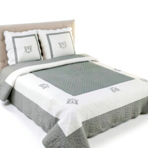 Copriletto Alpes Blanc 100% cotone leggero Peaceland Grigio-0