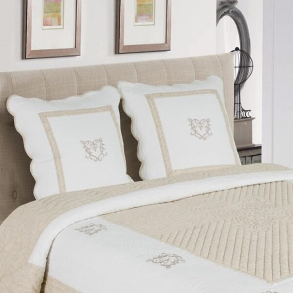 Copriletto Alpes Blanc cotone traspirante design elegante-1