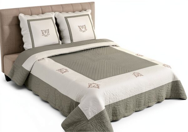 Copriletto Alpes Blanc 100% cotone leggero Peaceland Grigio-2