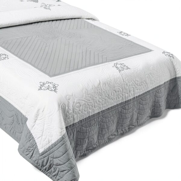 Copriletto Alpes Blanc 100% cotone leggero Peaceland Grigio-3