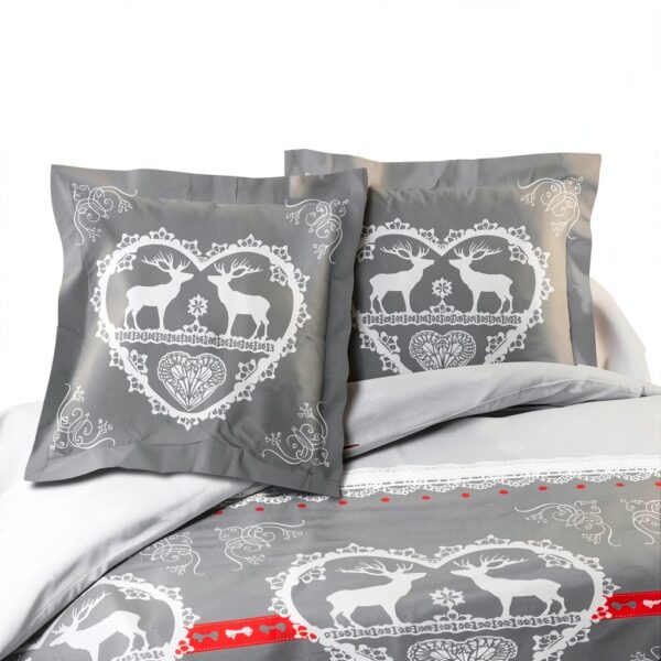 Alpes Blanc Lenzuola Matrimoniale Cotone Reversibile Grigio-1