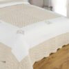 Copriletto Alpes Blanc cotone traspirante design elegante-3
