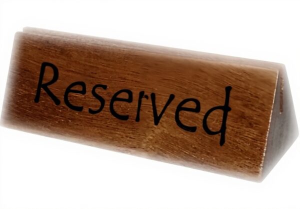 Cartello Reserved legno porta menù caffetterie ristoranti