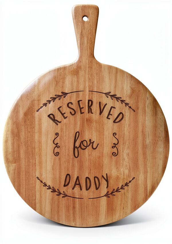 Tagliere Pizza Legno Gift Base Maniglia Design Papà-0