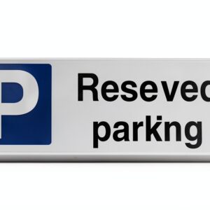 Cartello Parcheggio Riservato VSafety Plastica Bianco 30x10-0