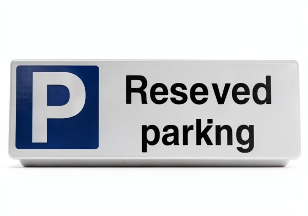 Cartello Parcheggio Riservato VSafety Plastica Bianco 30x10-0