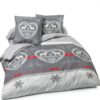 Alpes Blanc Lenzuola Matrimoniale Cotone Reversibile Grigio-0