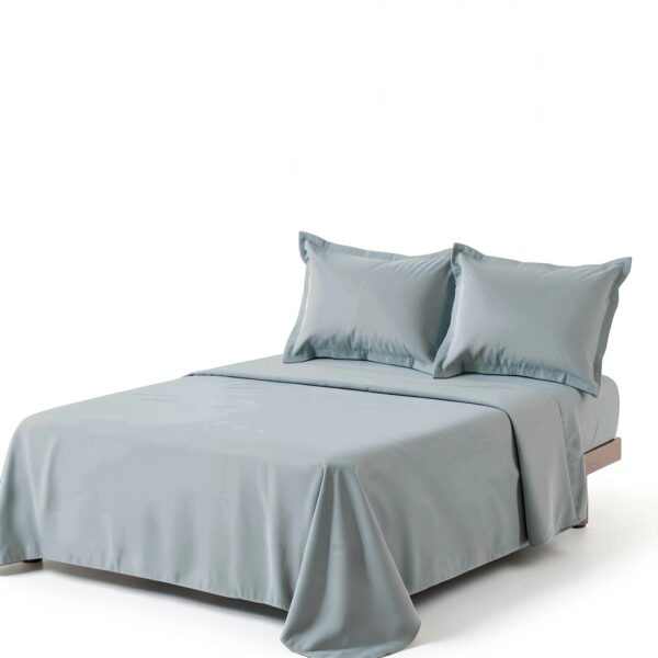 Parure lenzuola Alpes Blanc cotone percalle grigio 140x140-2