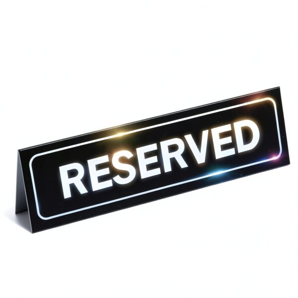 Cartello Tavolo Riservato Garcia de Pou PVC Nero Decorazione