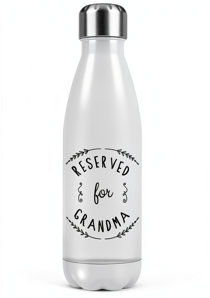 Borraccia termica acciaio inox Gift Base 500ml doppia parete su una scrivania di legno con laptop e tazza di caffè