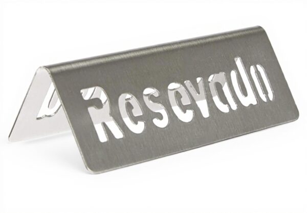 Targa Reserved Lacor Inox 12 cm Grigio Decorazione Casa