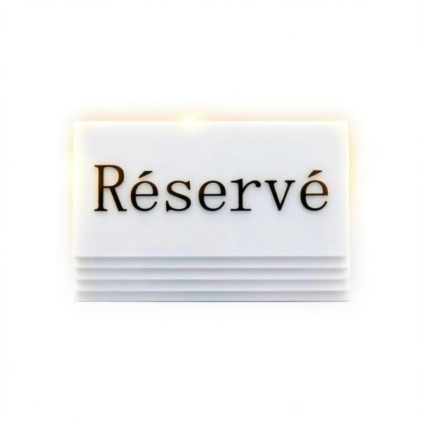 Segnatavolo Riservato Securit Acrilico Bianco per Bar