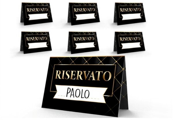 Segnaposto riservato nero oro KAÏDENSÏ cartoncino elegante