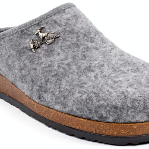 Bio Alpes Pantofole Uomo Grigio Feltro Lana Comodo-0