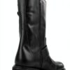 Stivali Donna Nero Pelle Eleganti Comodi Taglie 37 38 39-2