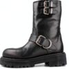 Stivali Donna Nero Pelle Eleganti Comodi Taglie 37 38 39-1