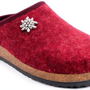 Pantofole Bio Alpes Donna Lana Cotta Feltro Rosso Comode-0