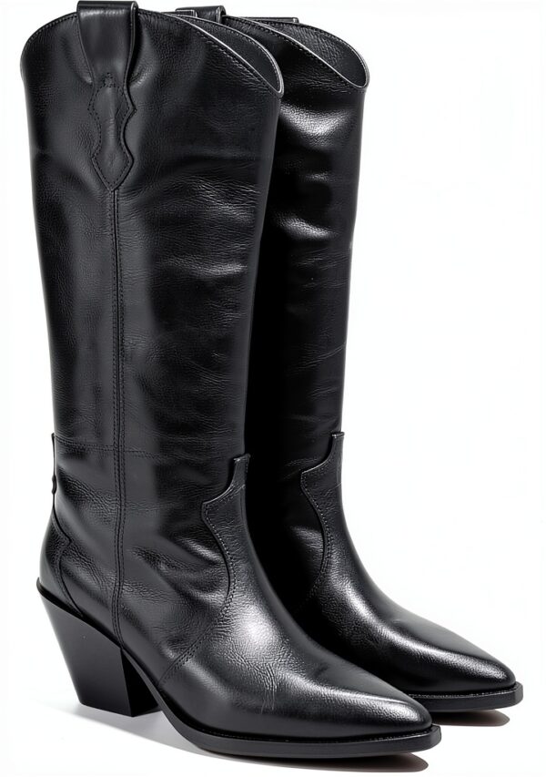 Scarpe Western Nero ALPE su pelle pull on-1