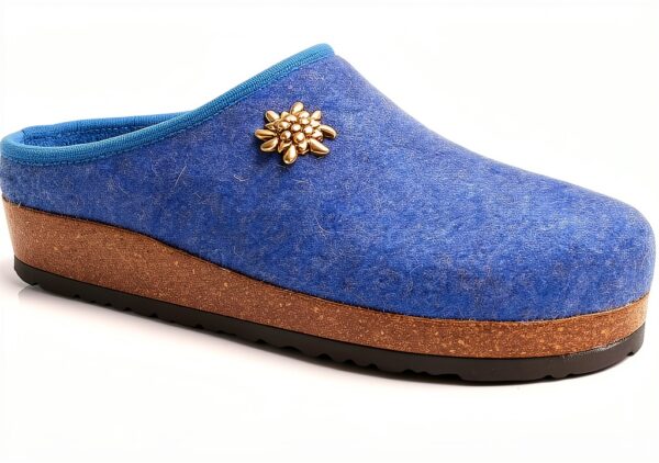 Pantofole donna BIO ALPES feltro blu taglia 35-0
