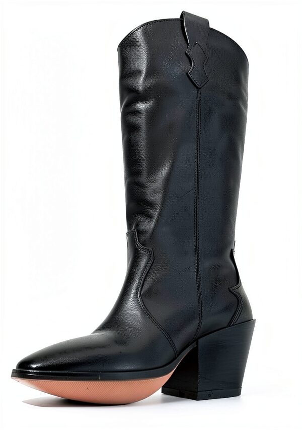 Scarpe Western Nero ALPE su pelle pull on-4
