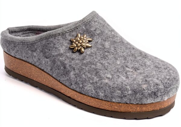Pantofole BIO ALPES Grigio Feltro Donna Comfort-0