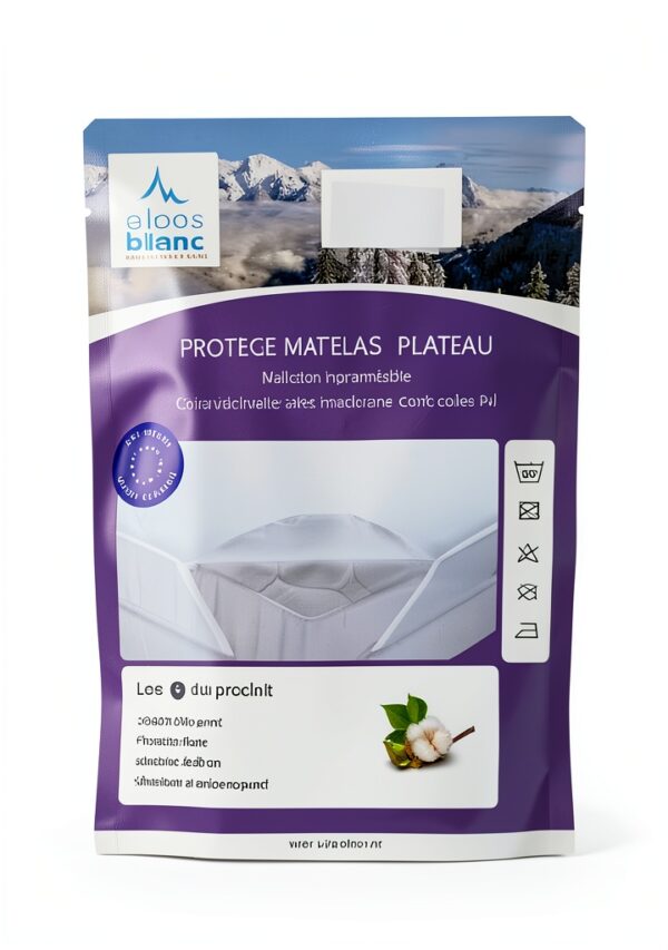 Alpes Blanc Coprimaterasso Impermeabile in Cotone 200 g/m² Bianco-4