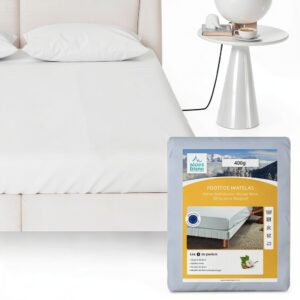 Alpes Blanc Coprimaterasso 100% Cotone 400 g/m² Cuffia 30 cm-0
