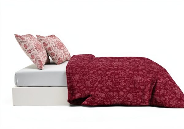 Alpes Blanc Copripiumino Reversibile 200x200 Bordeaux e Bianco-2