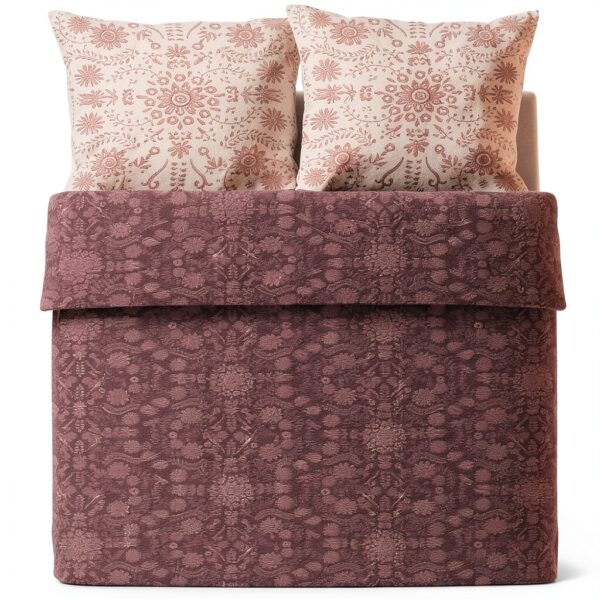 Alpes Blanc Copripiumino Reversibile 200x200 Bordeaux e Bianco-3
