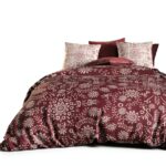Alpes Blanc Copripiumino Reversibile 200x200 Bordeaux e Bianco-0