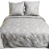 Copriletto Alpes Blanc Grigio Floreale 220x240 cm e 2 federe 65x65 cm-0