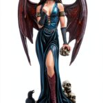 LES ALPES. Orig Vampira Samira in Piedi con Teschi 30,5cm + Omaggio segnalibro-0