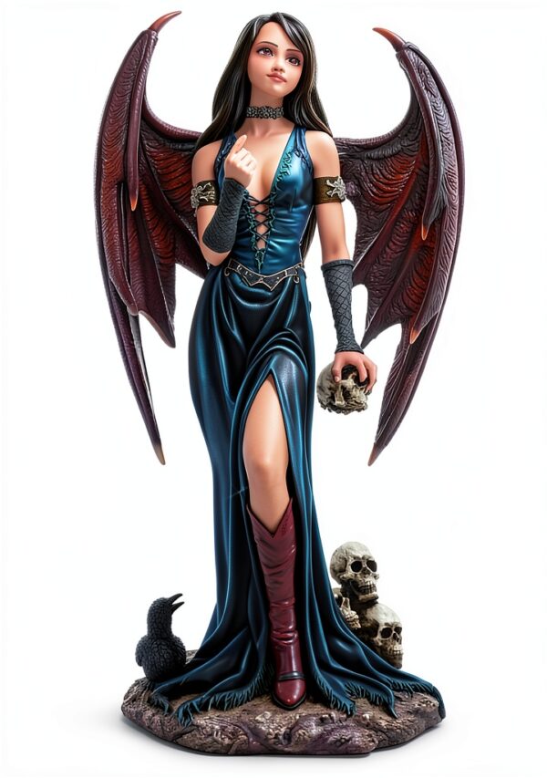 LES ALPES. Orig Vampira Samira in Piedi con Teschi 30,5cm + Omaggio segnalibro-0