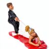 Les Alpes Statuetta Sposi 14 cm - Resina dipinta, Trascina Moglie-2