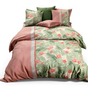 Alpes Blanc lenzuola 4 pezzi Bora 140x190 cm rosa reversibile-0