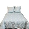 Copriletto Alpes Blanc Grigio Floreale 220x240 cm e 2 federe 65x65 cm-1