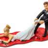 Les Alpes Statuetta Sposi 14 cm - Resina dipinta, Trascina Moglie-1
