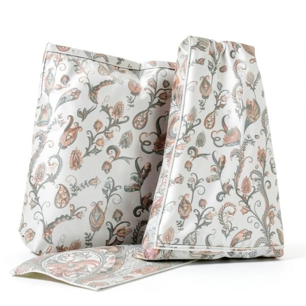 Alpes Blanc - Set di lenzuola Flanella Fleuris 4 pezzi, grigio petalo-1