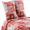 Copriletto Alpes Blanc Rosso Grigio 230x250 cm + 2 federe 65x65-1